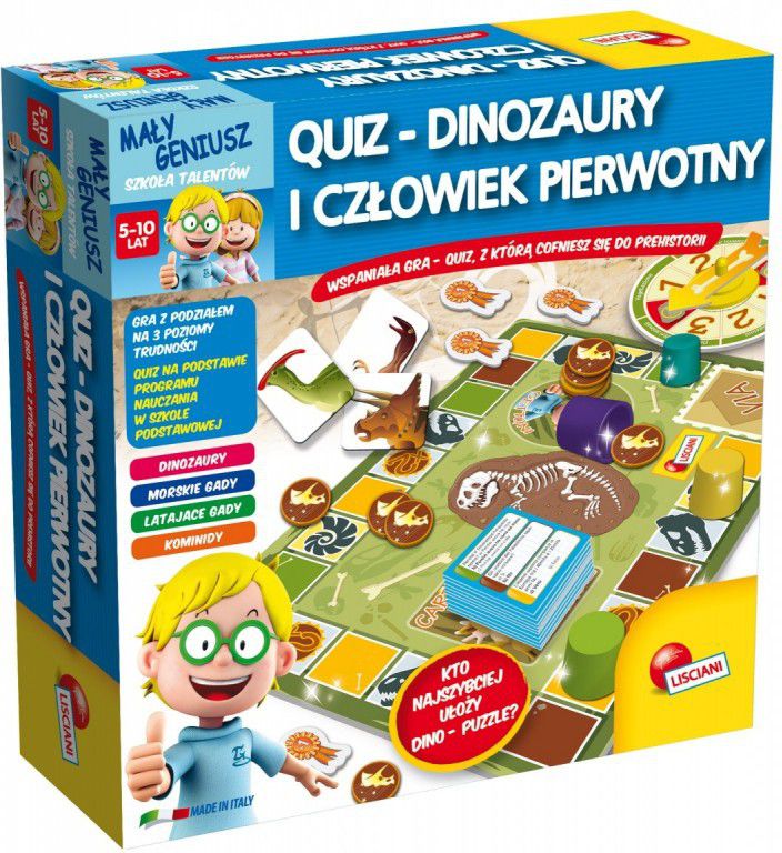 Lisciani Maly Geniusz, Quiz - Dinozaury i czlowiek pierwotny - P54374