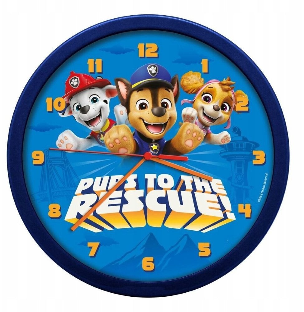 Zegar Ścienny Na Ścianę Duży 25cm Dla Dziecka Dzieci Psi Patrol Paw Patrol / Paw20002