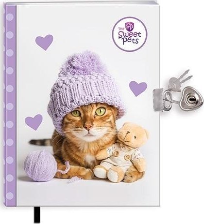 Pamiętnik z zakładką i kłódką The sweet pets Kot