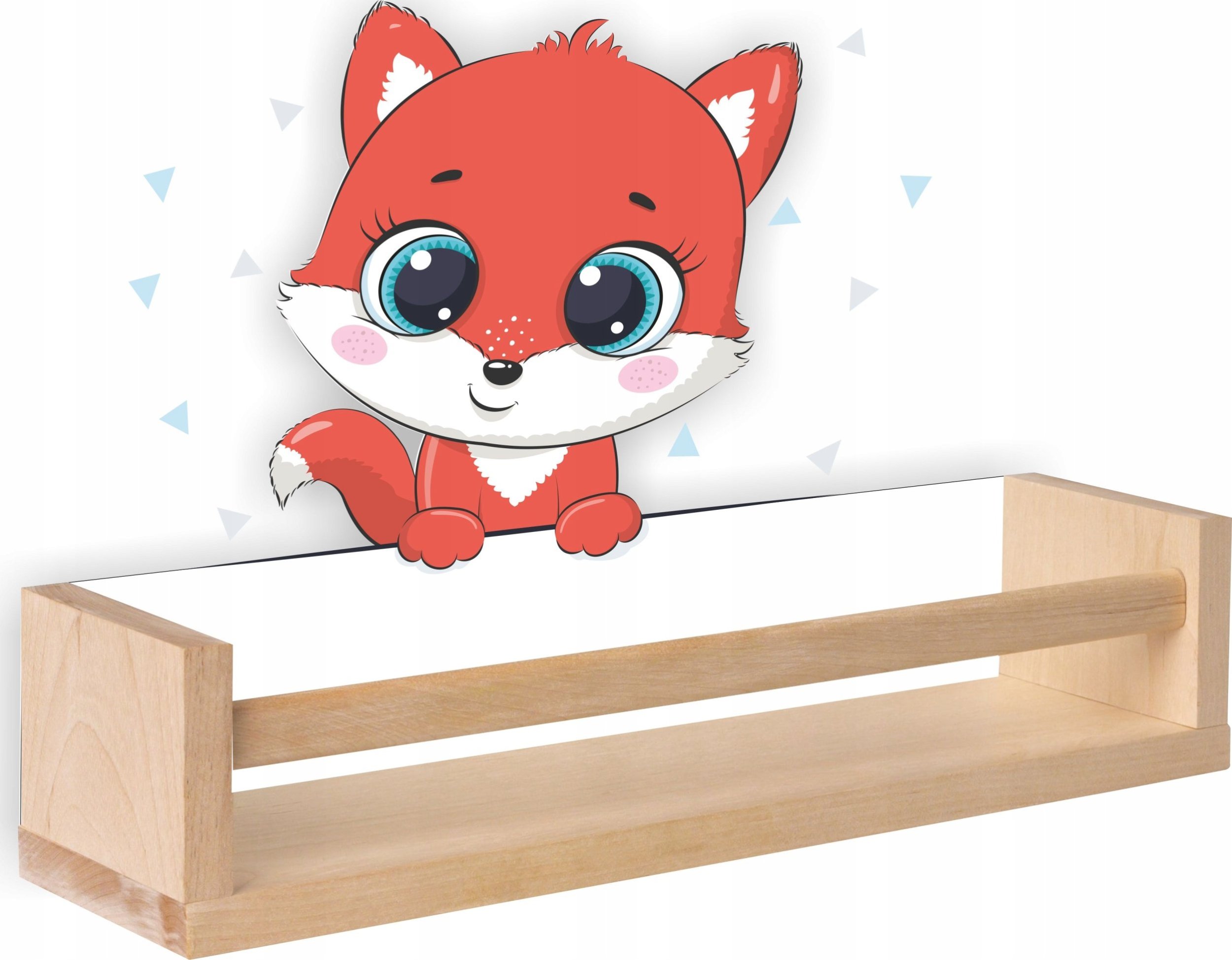 Półka drewniana na książki zabawki LISEK gwiazdki