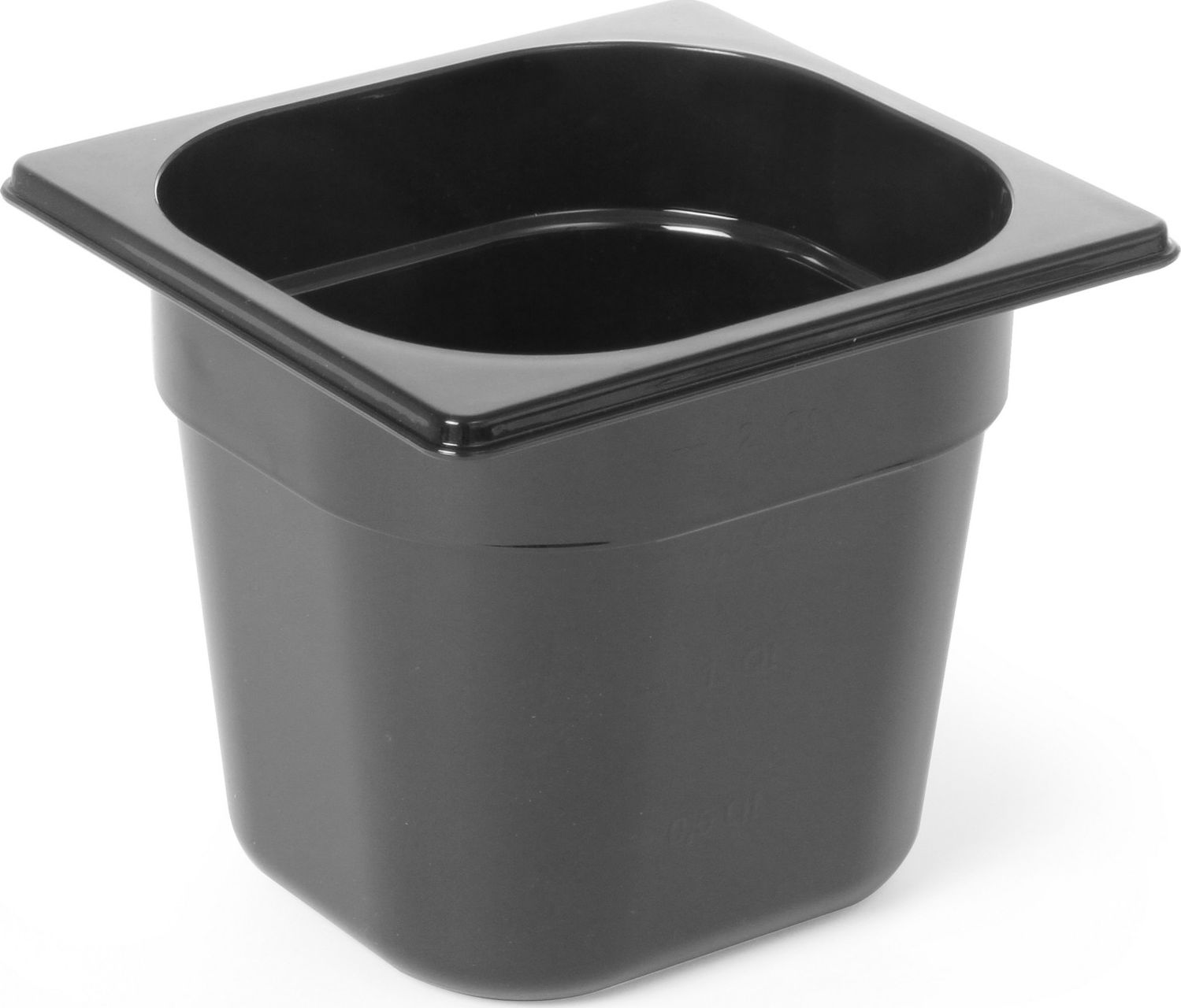 Hendi Pojemnik gastronomiczny GN 1/6 z czarnego poliwęglanu 176x162x200mm 3.4L Hendi 862704 Pojemnik gastronomiczny GN 1/6 z czarnego poliwęglanu 176x