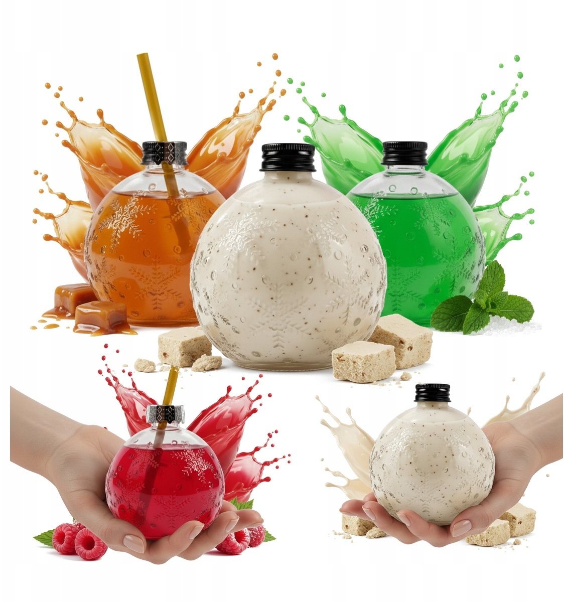 Bimberek 5x Butelki szklane ALKOBOMBKA z RURKĄ 400ml na Alkohol