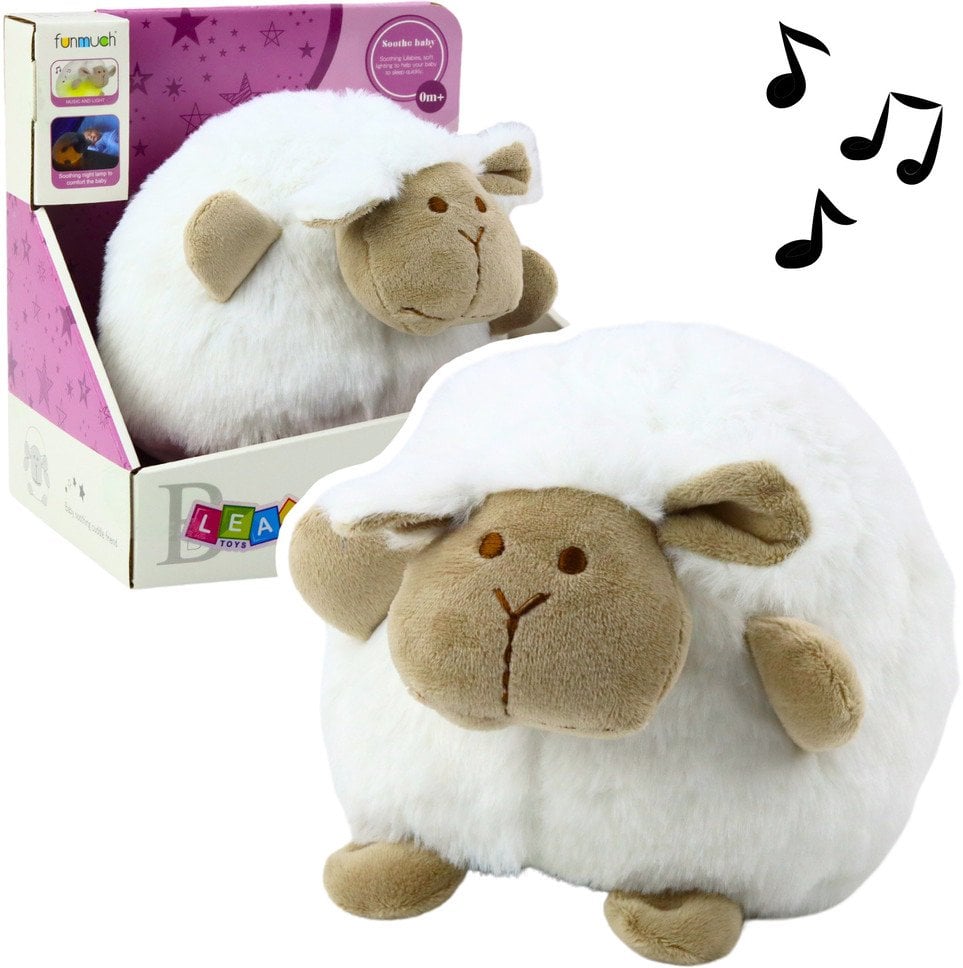 Pluszowa Owieczka Usypiająca Przytulanka Światło Dźwięk Biała