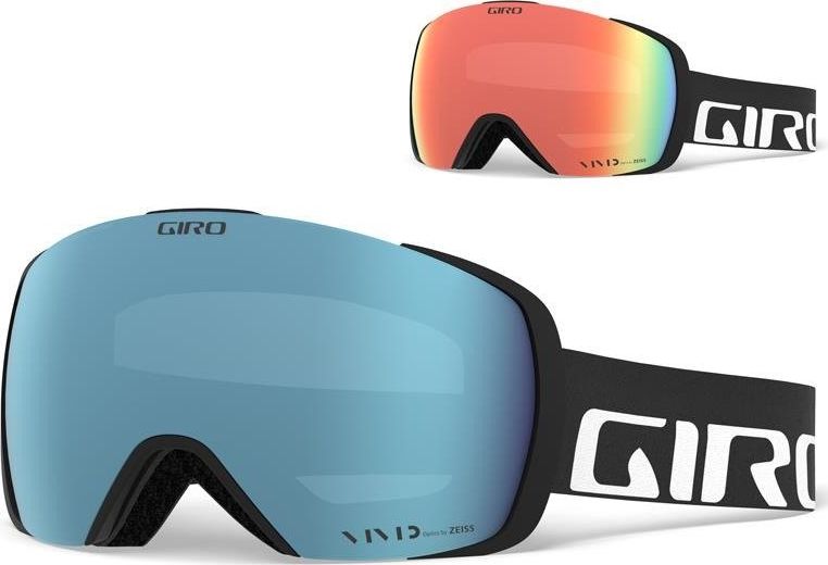 Giro Gogle zimowe GIRO CONTACT BLACK WORDMARK (Szyba lustrzana kolorowa VIVID-Carl Zeiss ROYAL 18% S3 + Szyba lustrzana kolorowa VIVID-Carl Zeiss INFR