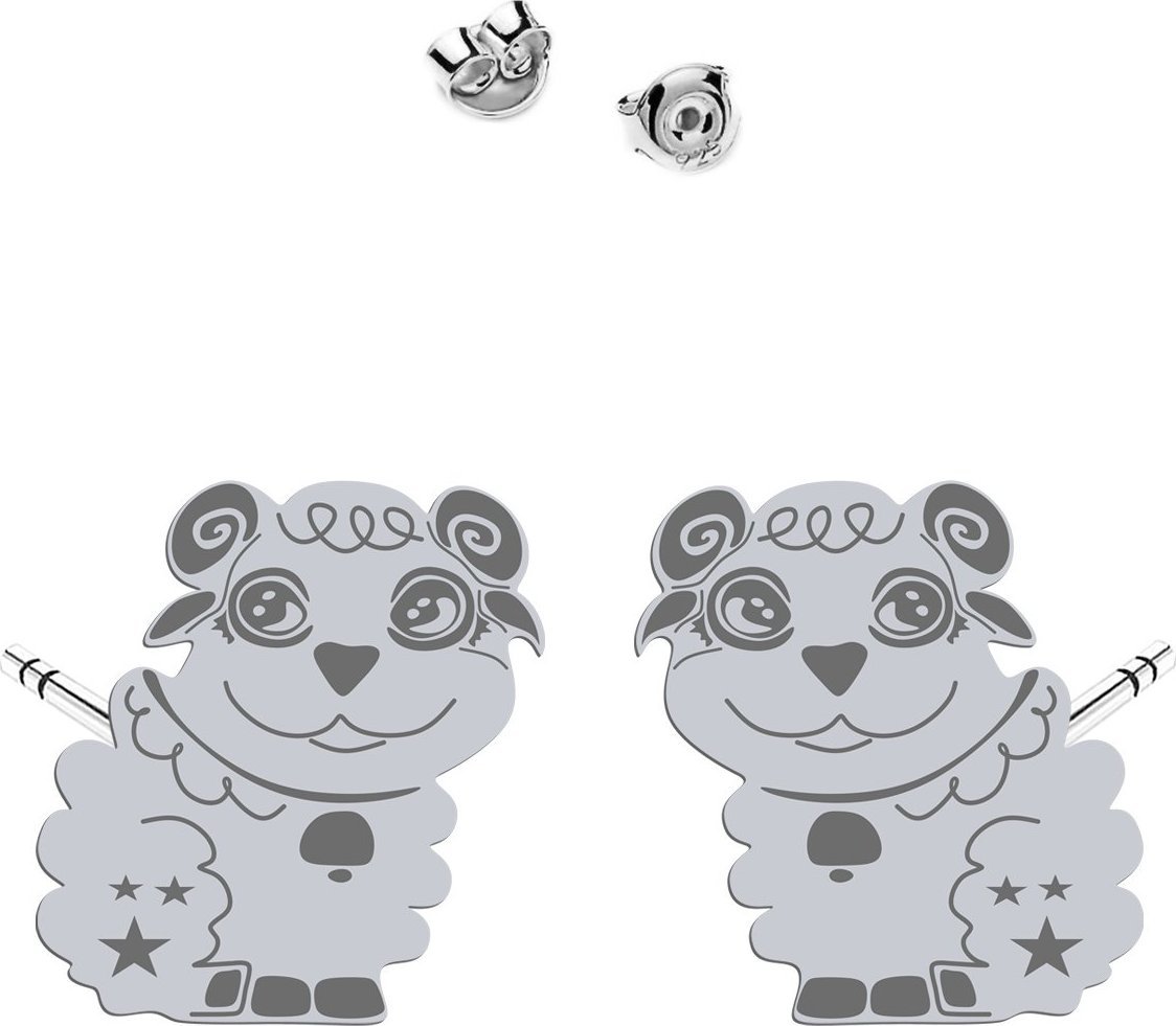 MEJK Jewellery Kolczyki Srebrne z Owieczką
