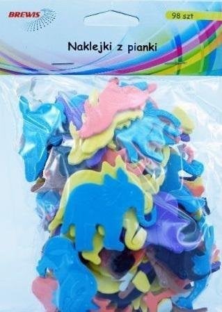 BREWIS Naklejki z pianki dzikie zwierzęta 98szt
