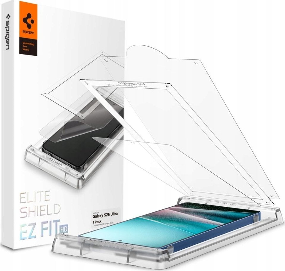 SZKŁO HYBRYDOWE SPIGEN ELITE SHIELD ”EZ FIT” HD GALAXY S25 ULTRA CLEAR