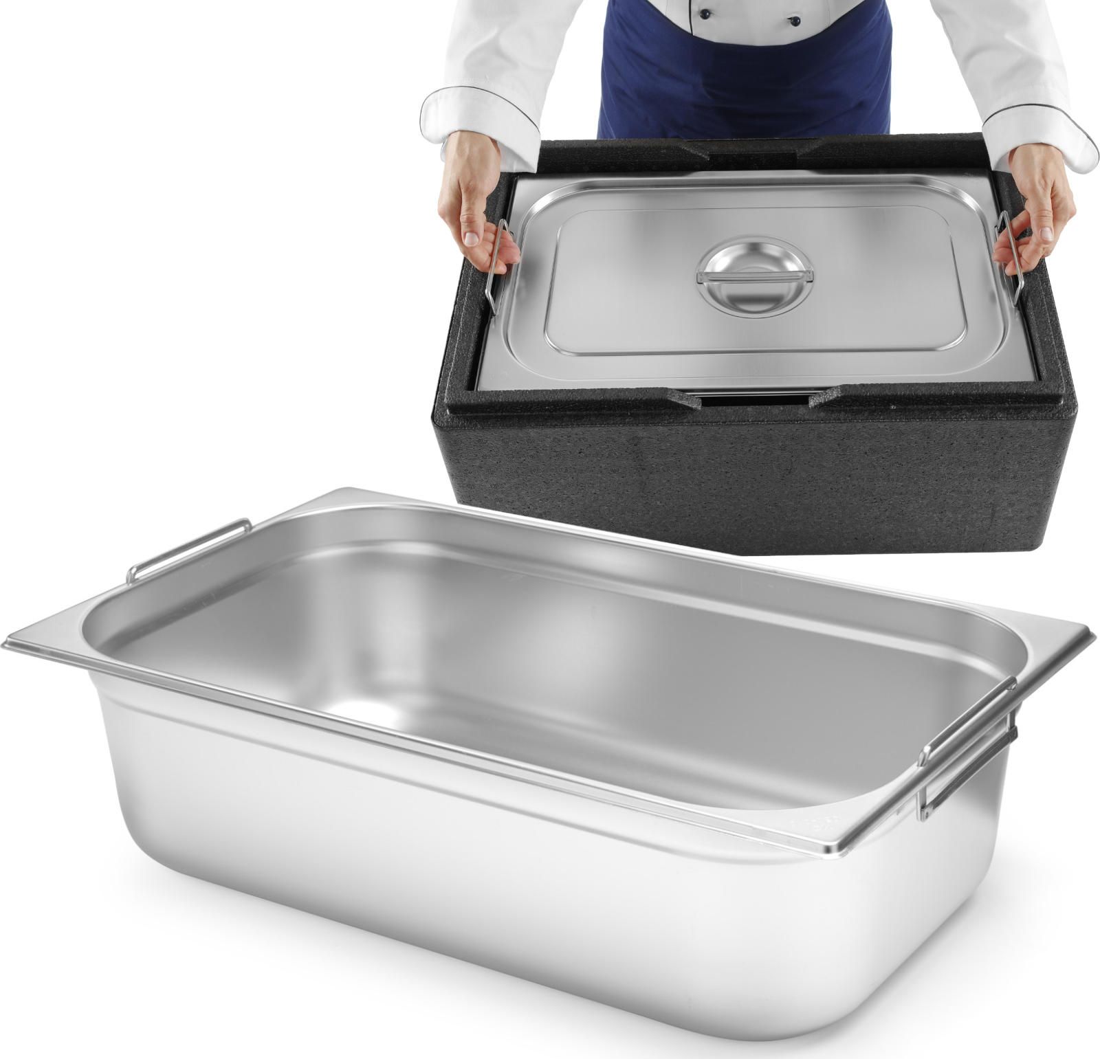 Hendi Pojemnik gastronomiczny GN 1/1 z chowanymi uchwytami 530x325x150mm 21L 817148