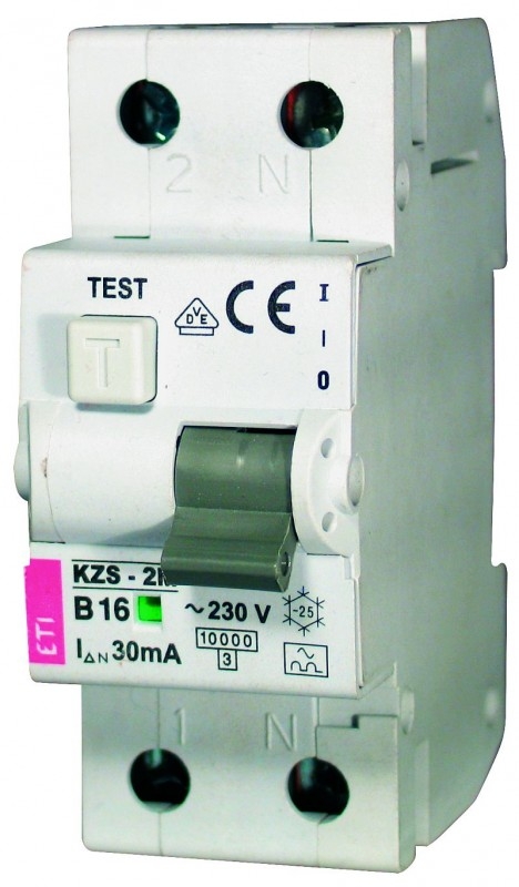 Eti-Polam Wyłącznik różnicowo-nadprądowy KZS-2M 2P 16A B 0,03A typ AC - 002173104