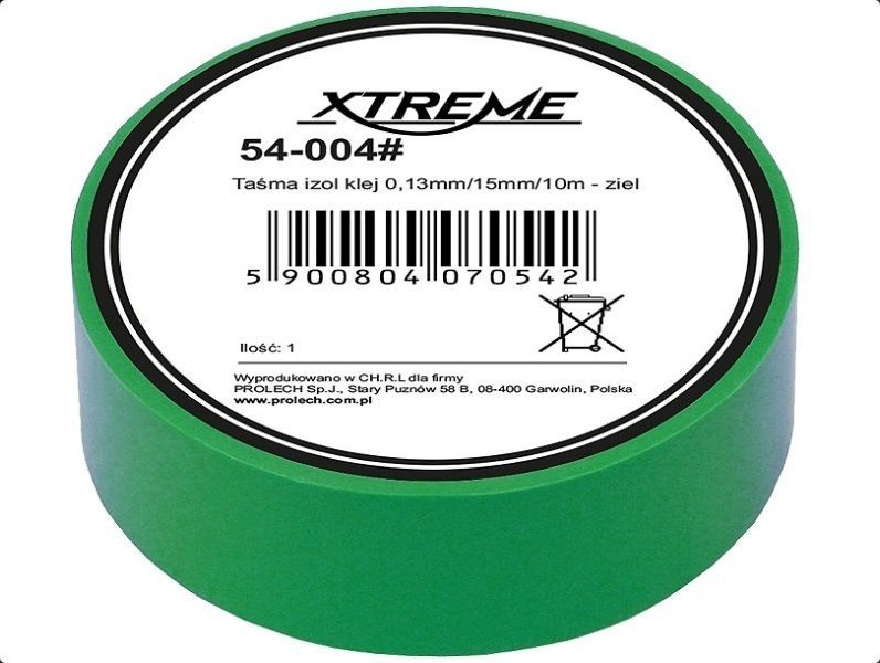 Xtreme TAŚMA IZOLACYJNA KLEJĄCA 0,13mmx15mm 10M ZIELONA