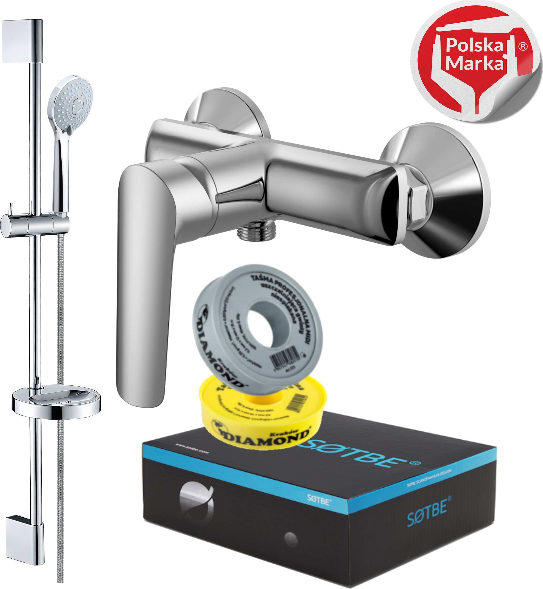 Bateria prysznicowa Sotbe SOTBE MALSELVA bateria prysznicowa + drążek LARK 80 cm