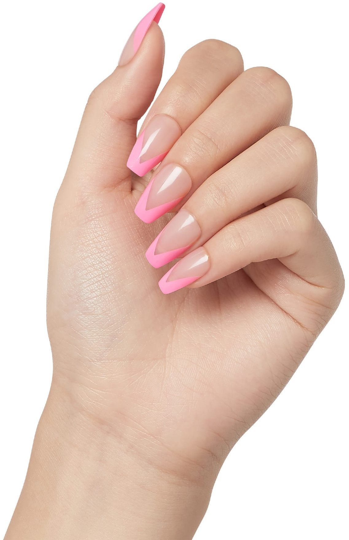 KISS Sztuczne paznokcie samoprzylepne Salon Acrylic French - Squared (rozmiar:M) 1op.-28szt