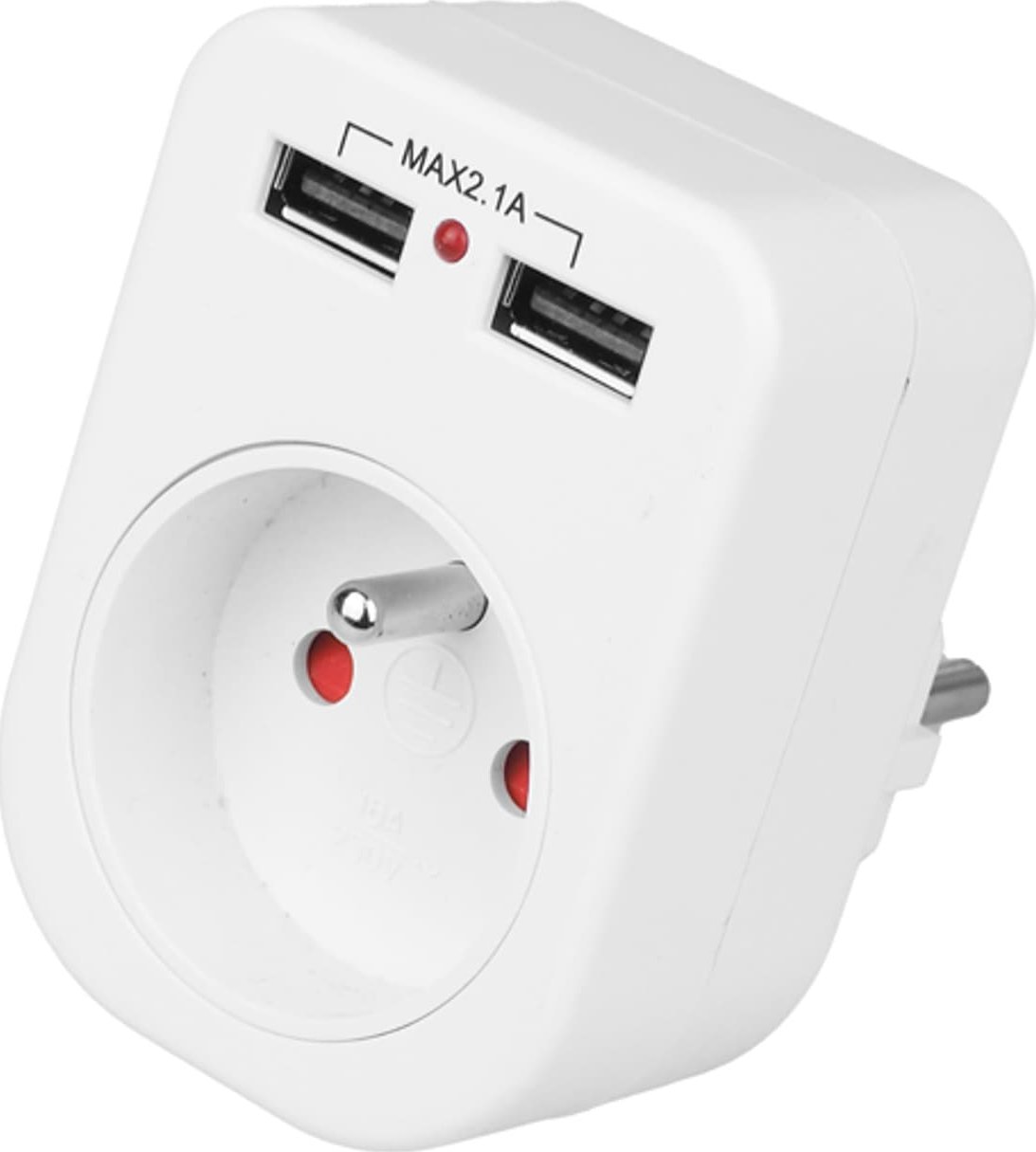 Plastrol Gniazdo wtyczkowe z/u z ładowarką 2xUSB 2.1A R-1USB