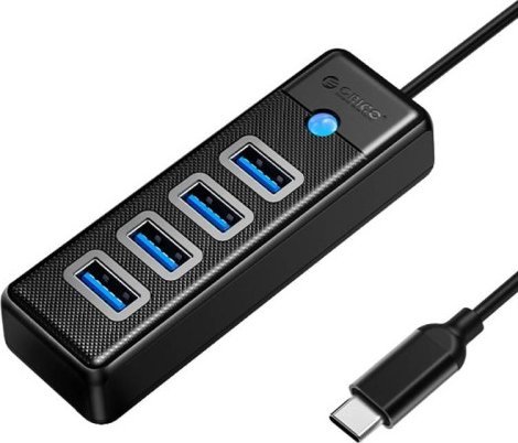 HUB USB Orico Adapter Hub PW4U USB-C do 4x USB 3.0 (czarny)