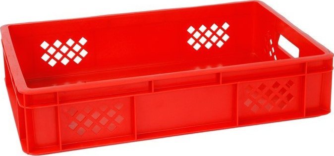 Artech Pojemnik transportowy EURO 130, ścianki ażurowe, wym. 600 x 400 x 130 mm (Kolor czerwony)