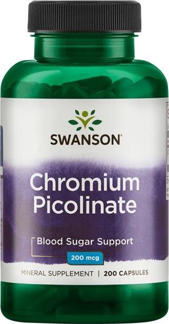Swanson Swanson - Pikolinian Chromu, 200mcg, 200 kapsułek