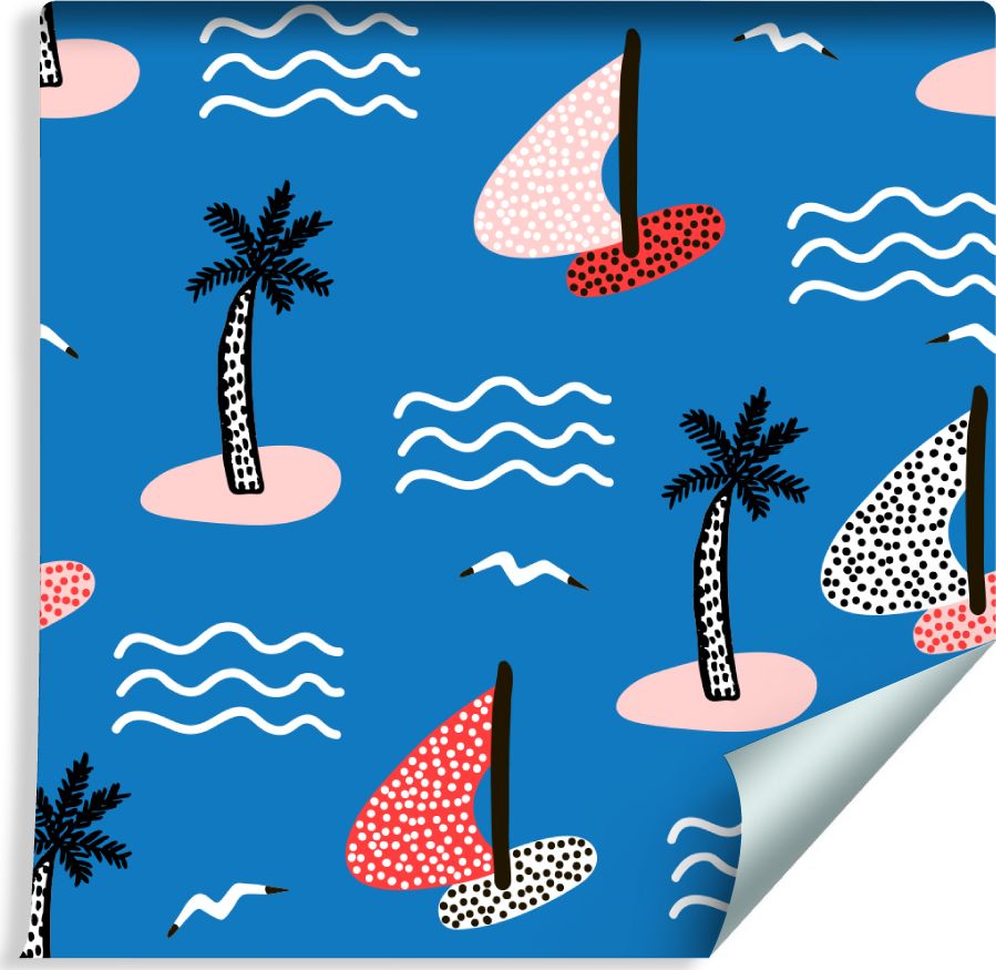 Muralo Tapeta Dla Dzieci - Wyspy i Kolorowe Żaglówki