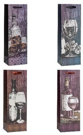Torebka ozdobna na butelkę 12x36x9cm mix ROZETTE