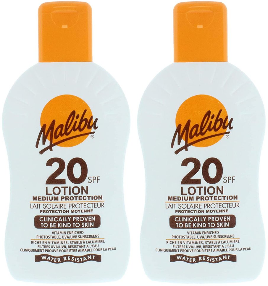 Malibu Protective Lotion SPF20 Wodoodporny Balsam 200ml x2szt