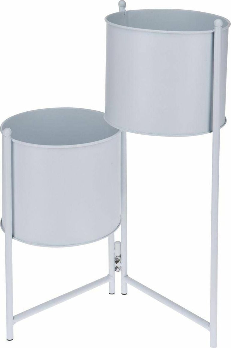 ProGarden Kwietnik metalowy na 2 kwiaty biały