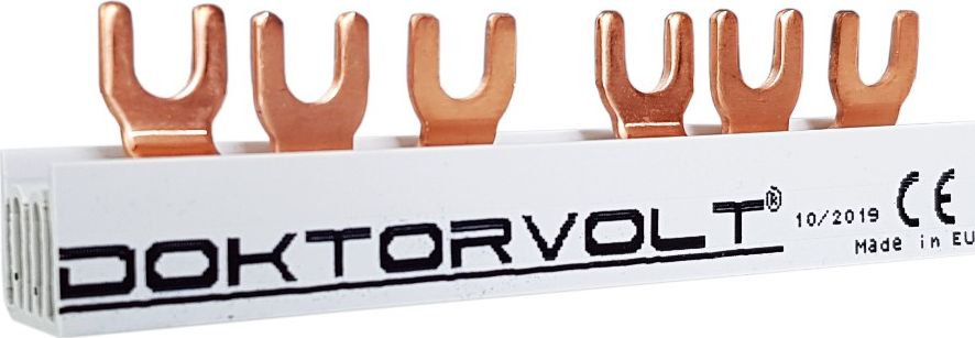 Doktorvolt Szyna łączeniowa grzebieniowa PS/G 3-fazowa 6-modułowa 12mm2 80A Doktorvolt 2070