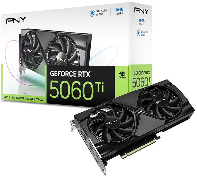 Karta graficzna PNY GeForce RTX 5060 Ti Dual Fan 16GB GDDR7 DLSS4 (VCG5060T16DFXPB1)