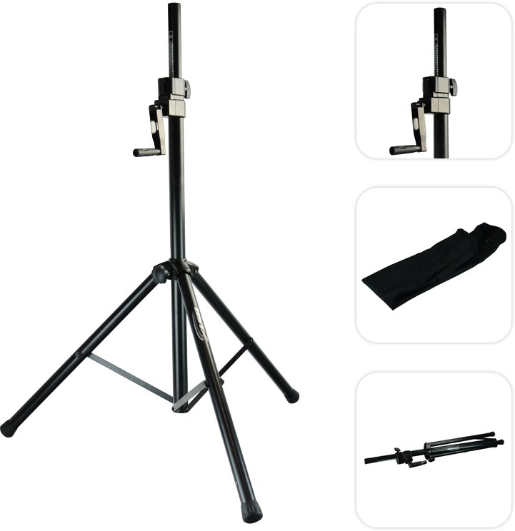 Statyw kolumnowy teleskopowy 120- 190cm do dużych kolumn do 80kg z mechanizmem zębatkowym BST one size