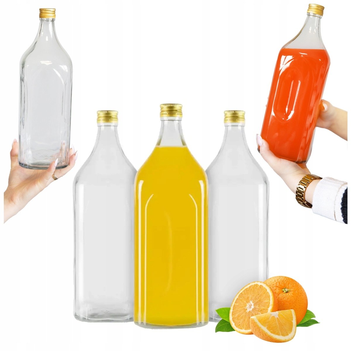 Butelka szklana GALON DANIEL 1,75L DAMA NA WINO WHISKY WÓDKĘ GRUBE SZKŁO