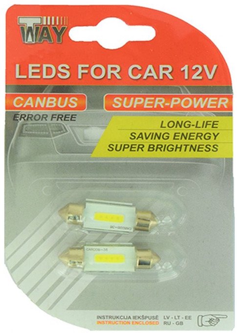 LED BULBS C5W 1 COBX4 36MM 2PCS CANBUS
