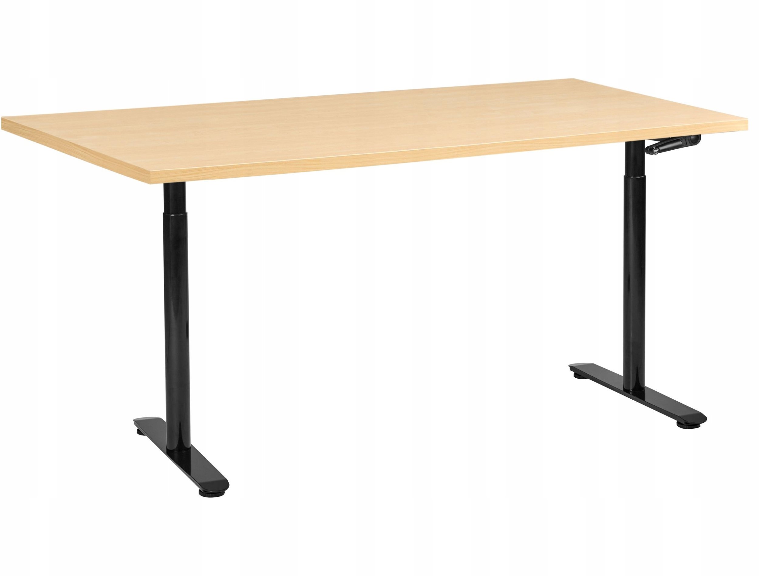 Biurko regulowane manualnie DESTINAS Czarny/ jasny brąz 160 cm 72 cm