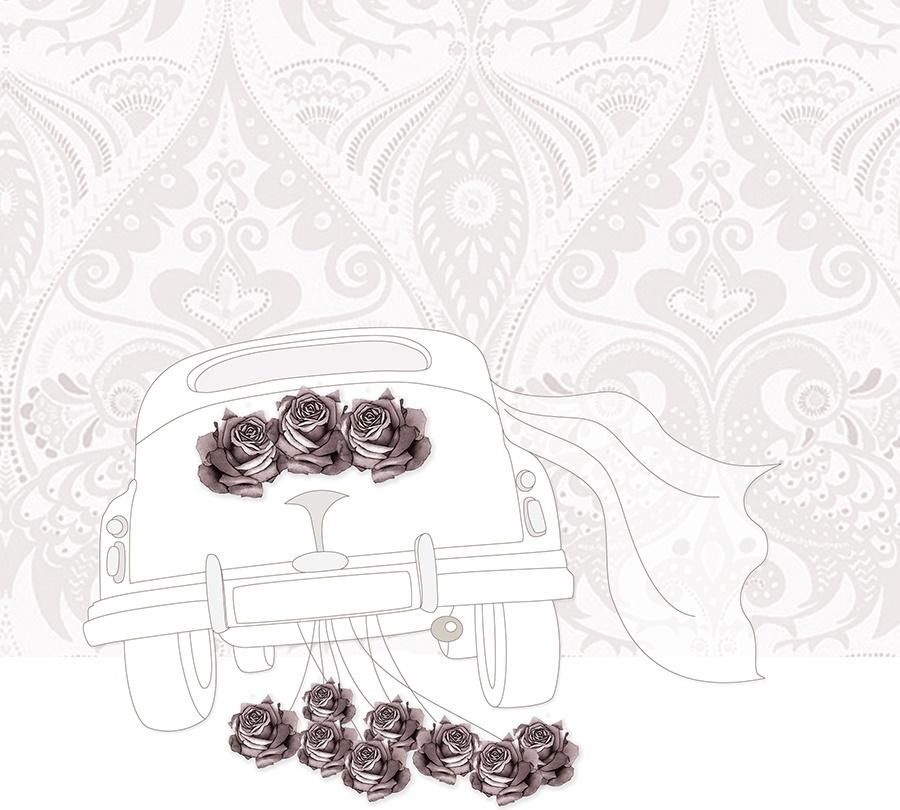 Clear Creation Karnet Swarovski kwadrat CL0115 Ślub samochód