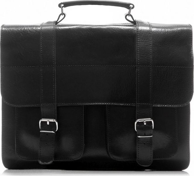 Belveder Torba męska ze skóry naturalnej czarna BR51