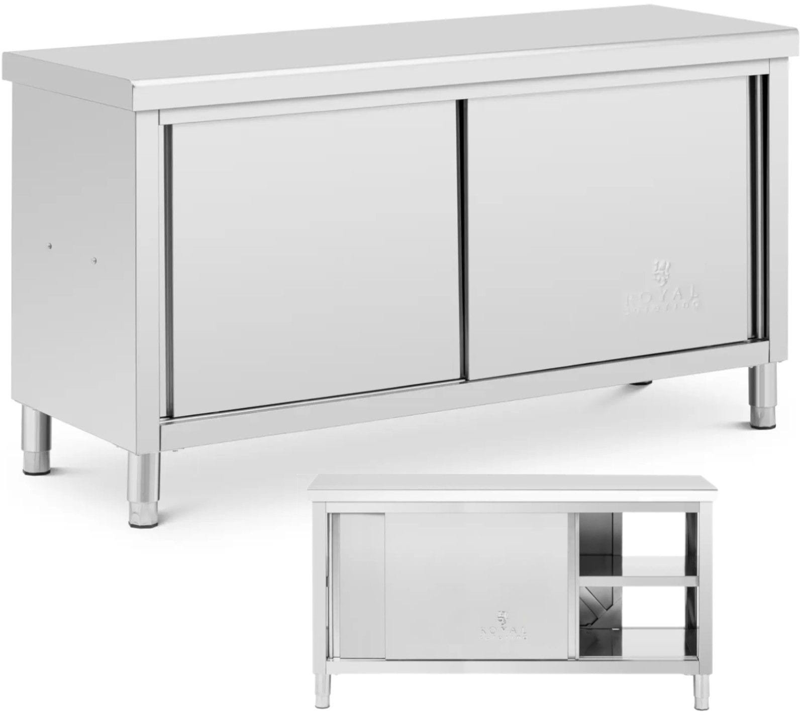 Stół blat roboczy centralny z szafką przelotową STAL 160 x 60 cm