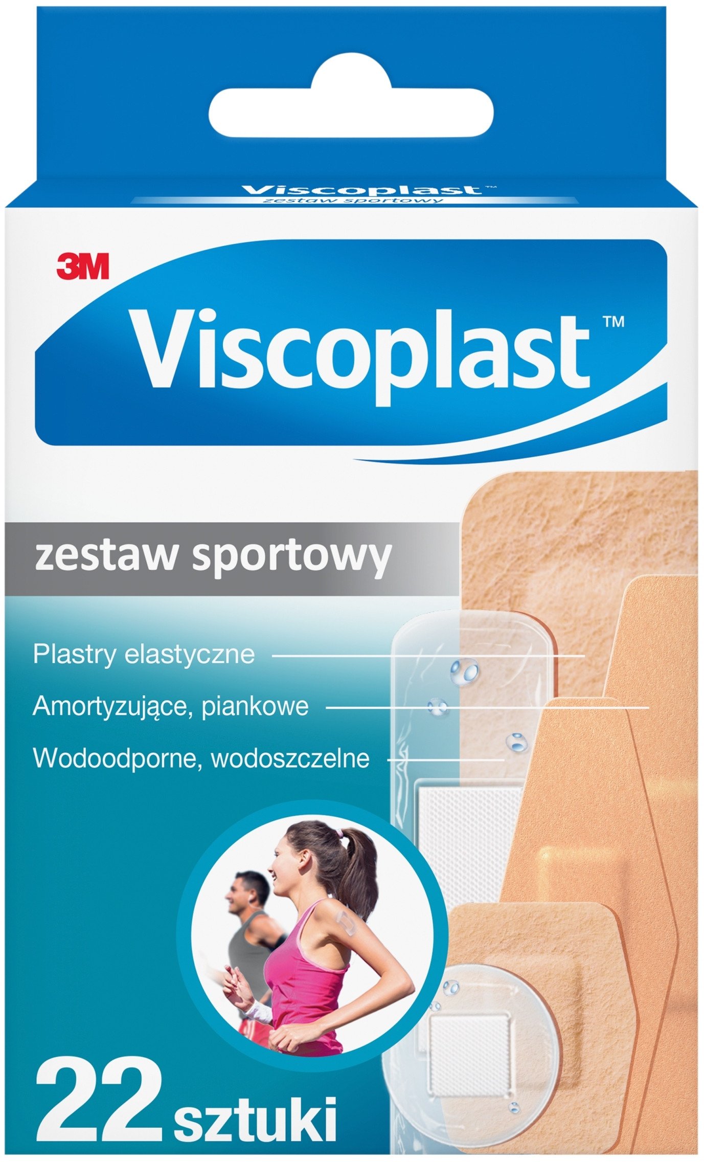 Plastry VISCOPLAST Sportowy, 3 rodzaje, 6 rozmiarów, 22szt.