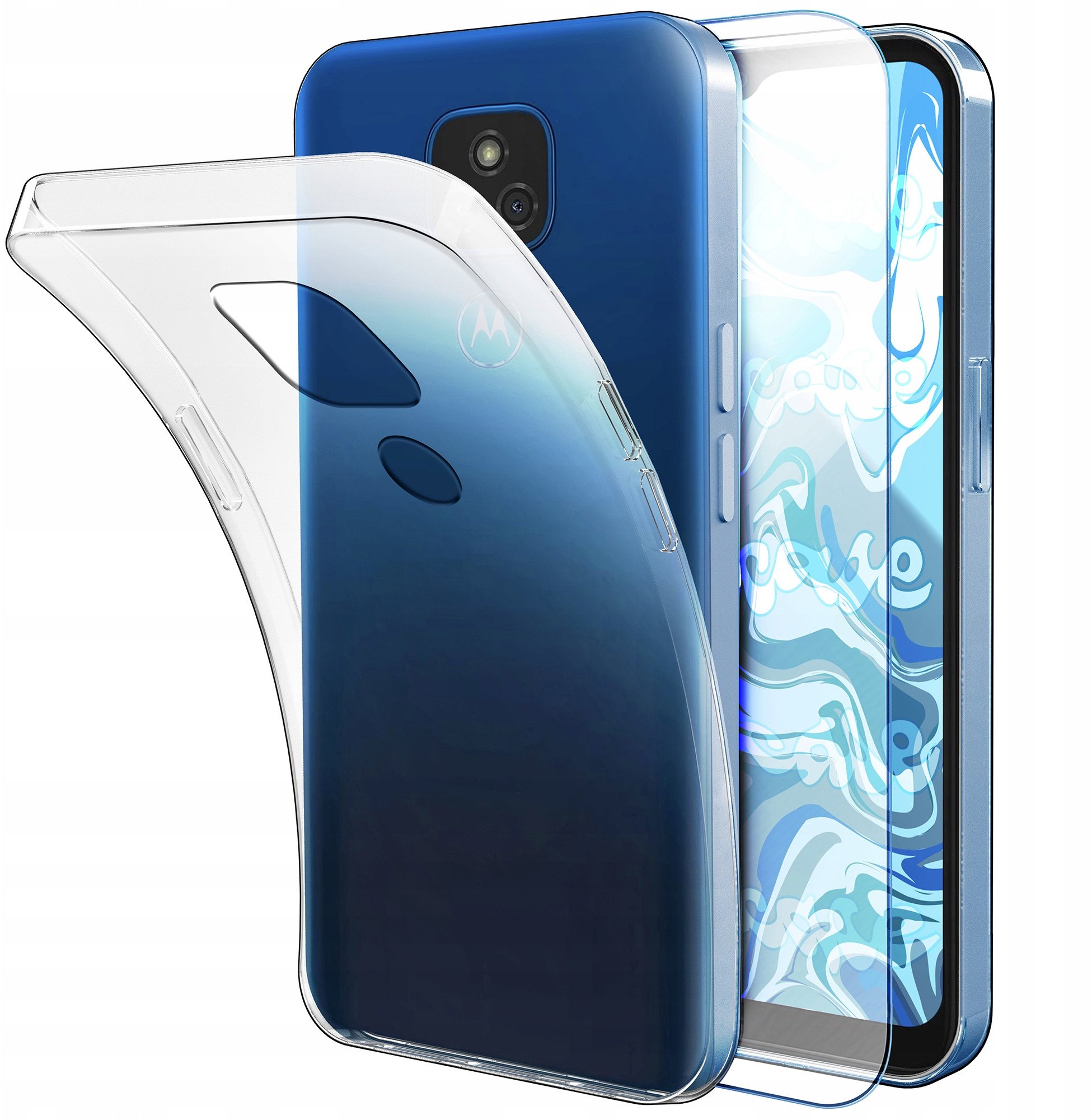 Etui Do Motorola Moto E7 Plus / G9 / Play (Przezroczyste, Silikon) Szkło