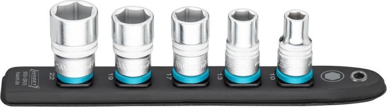 Hazet Hazet SmartRail 1/2 socket set hexagon, 5 pieces (black, SW 10 - SW 22, short)