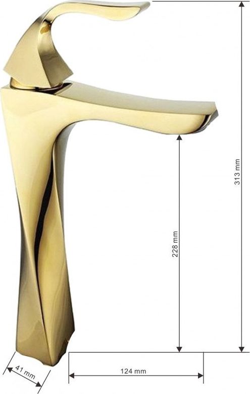 Bateria umywalkowa Mexen Estrella stojąca złoty