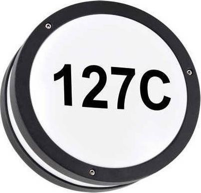 Kinkiet IDEUS Elewacyjna LAMPA ścienna SOLINA LED C 03837 Ideus okrągła OPRAWA hermetyczna LED 7,5W 4000K numer domu nad drzwi IP54 czarny