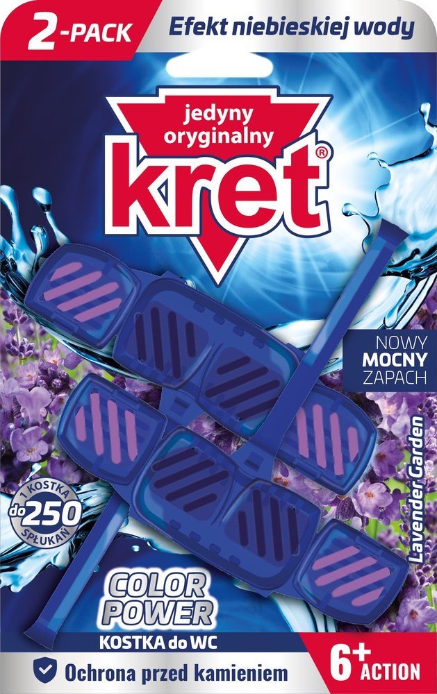 Kret Kostka do wc barwiąca wodę Zawieszka Lavender Garden