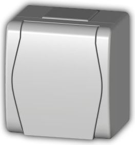 Elektro-Plast Hermes2 Gniazdo hermetyczne pojedyncze z/u 16A IP44 z klapką pełną białe (1021-00)