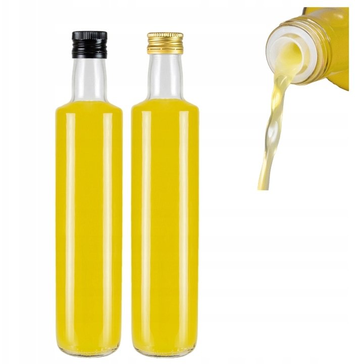 Butelka SZKLANA DORICA 500 ml BEZBARWNA Z DOZOWNIKIEM na oliwę ocet 0,5l