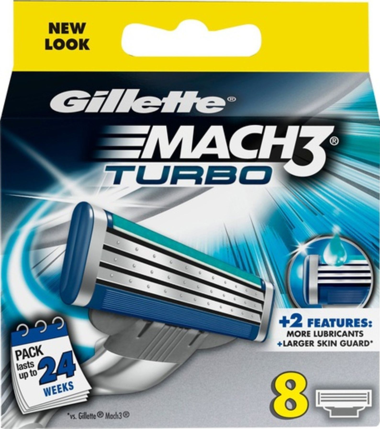 Gillette Mach 3 Turbo - zestaw wkładów z ostrzami, 8 sztuk