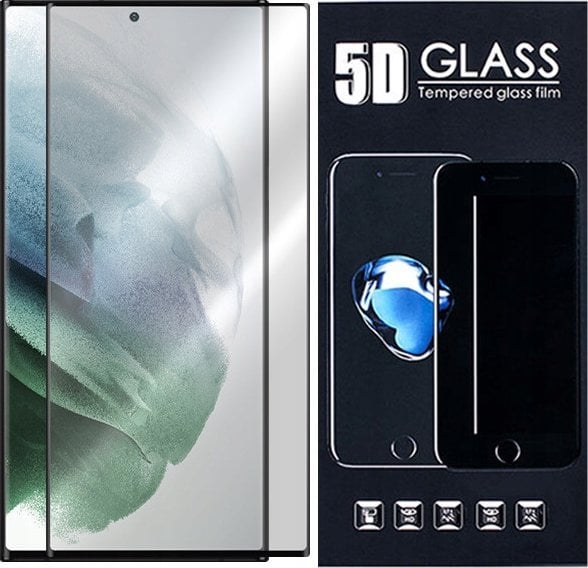 5D Full Glue Tempered Glass - do Samsung Galaxy S22 Ultra czarny