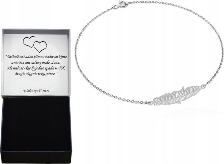 Radziszewska Jewellery Srebrna Bransoletka PIÓRKO DEDYKACJA GRATIS