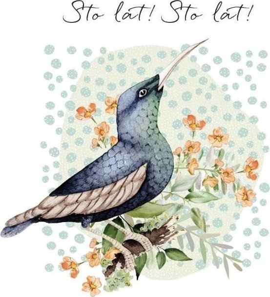 Karnet Swarovski kwadrat CL4509_PO Sto lat!