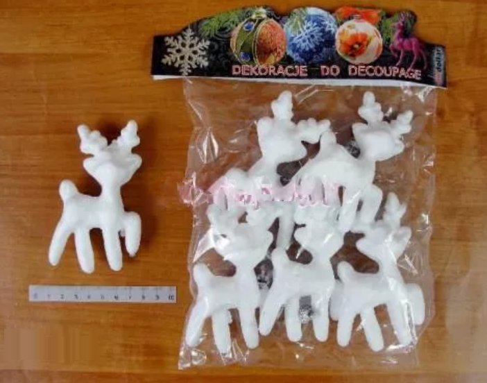 renifery styropianowe do decoupage 6szt. 11x7x3cm