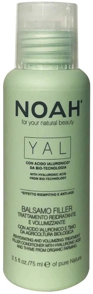 Atkuriamasis drėkinantis ir purumo suteikiantis balzamas su hialurono rūgštimi ir čiobreliais Noah YAL Rehydrating & Volumizing Filler Conditioner, 75