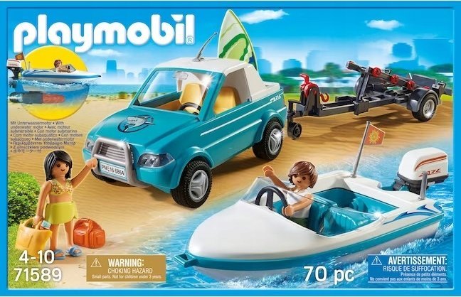 Playmobil Playmobil 71589 surfer-pickup z motorówką NA PRZYCZEPIE KLOCKI