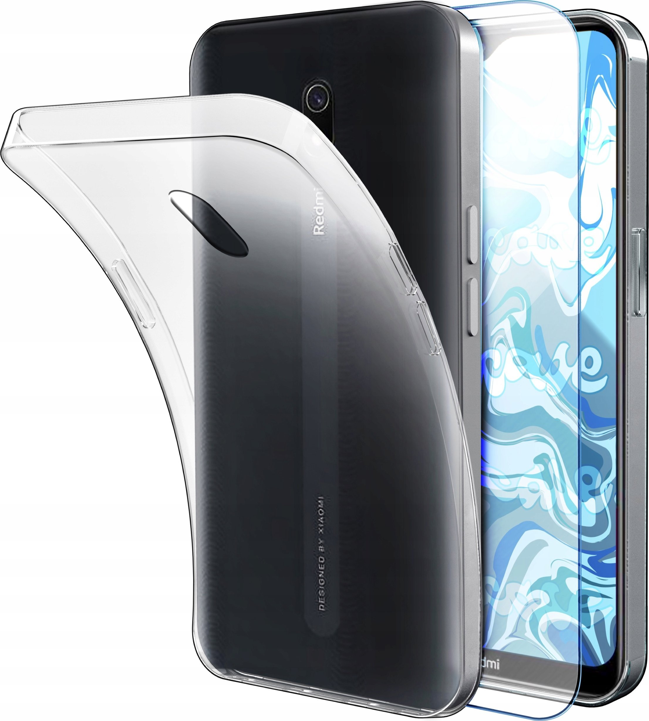 Hello Case ETUI DO XIAOMI REDMI 8A GUMOWE OBUDOWA CASE SILIKON SLIM POKROWIEC SZKŁO