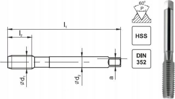 Fanar GWINTOWNIK M 7 NGMM/1 DIN-352D (6H) HSS